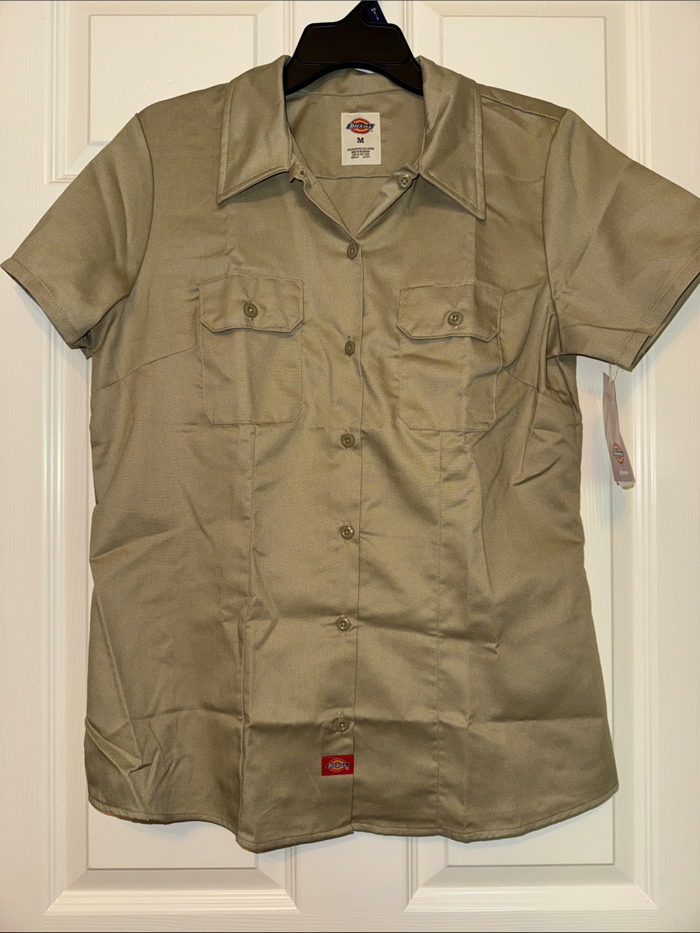 Dickies Men’s Short Sleeve Button-Front Work Shirt - Khaki